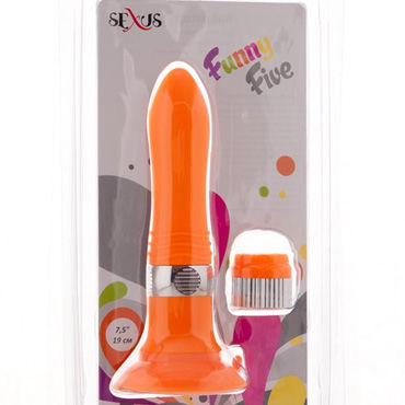 Sexus Funny Five вибратор, оранжевый, На присоске, 5 режимов вибрации