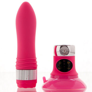Sexus Funny Five вибратор, розовый - На присоске, 5 режимов вибрации - купить в секс шопе