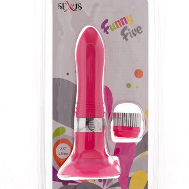Sexus Funny Five вибратор, розовый, На присоске, 5 режимов вибрации