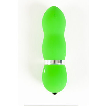 Sexus вибратор 10 см, зеленый, Воднепроницаемый, гладкий