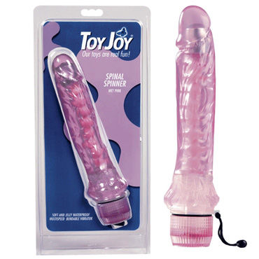 Toy Joy вибратор, 20 см, розовый, Мягкий, с волнистой поверхностью