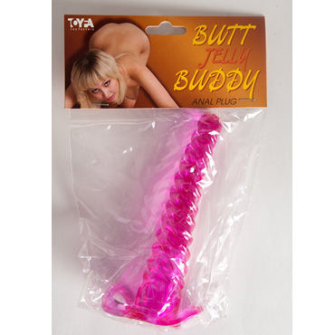 Toyfa втулка, розовая, Анальная, спиралевидный рельеф