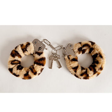 Toyfa наручники, 6см, леопардовые, Покрыты мягким материалом, с изящными ключиками