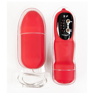 Toyfa вибратор, 7,6 см, красный, С пультом ДУ, яйцевидной формы