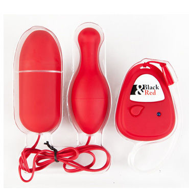 Toyfa набор виброяиц, красный, Яйцевидной и грушевидной формы, с пультом ДУ