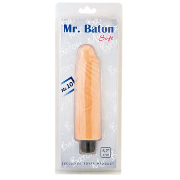 Toyfa Mr. Baton Soft №10, вибратор, 17 см, телесный - фото, отзывы