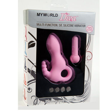 MyWorld вибратор, розовый, Анально-вагинальный, 5 режимов вибрации