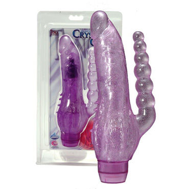 Tonga вибратор, 19 см, фиолетовый, Анально-вагинальный, с шипами для клиторальной стимуляции