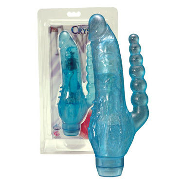 Tonga вибратор, синий, Анально-вагинальный, с шипами для клиторальной стимуляции