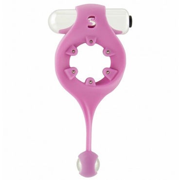 Shots Toys Cockring Magnet, розовый, Эрекционное виброкольцо c шариком