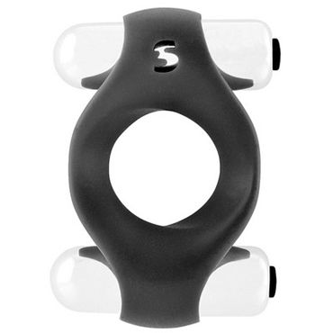 Shots Toys Double Vibrating Cockring, черный — фото 1