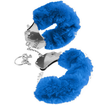 Pipedream Furry Cuffs, синие - Наручники с мехом - купить в секс шопе