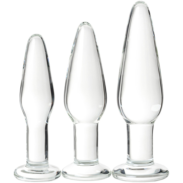 Sexus Glass Набор анальных втулок, прозрачный, Классической формы в трех размерах и другие товары Sexus с фото
