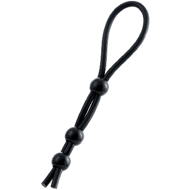 ToyFa A-toys Lasso 3 Beads, черное, Лассо на пенис с тремя бусинами