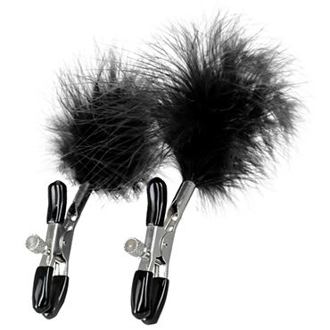 ToyFa Theatre Nipple Clamps with Feather, черные