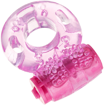 ToyFa Vibrating Ring, розовое - Эрекционное виброкольцо со стимулирующими пупырышками - купить в секс шопе