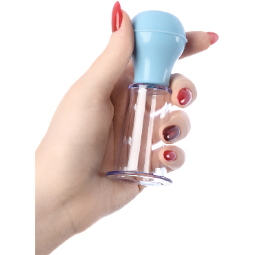 ToyFa Nipple Pump Set Size L, голубой - Набор для стимуляции сосков размер L - купить в секс шопе