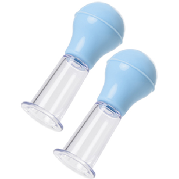 ToyFa Nipple Pump Set Size L, голубой, Набор для стимуляции сосков размер L