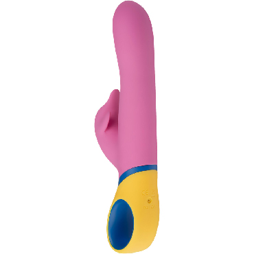 PMV20 Copy Dolphin, розовый - Вибратор с функцией ротации и клиторальным стимулятором - купить в секс шопе