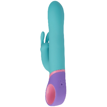 PMV20 Meta Rabbit, голубой - Вибратор с функцией ротации и клиторальным стимулятором - купить в секс шопе