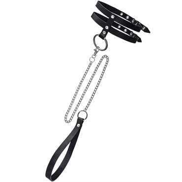 Pecado Ошейник из двух ремешков, черный