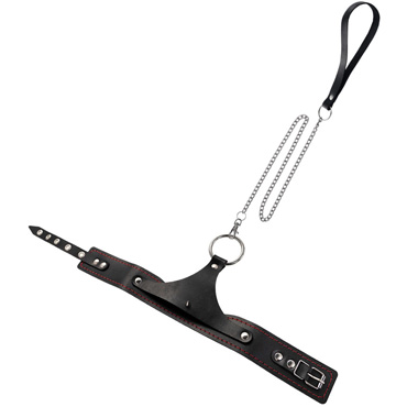 Pecado Ошейник с контрастной строчкой, черный - фото, отзывы