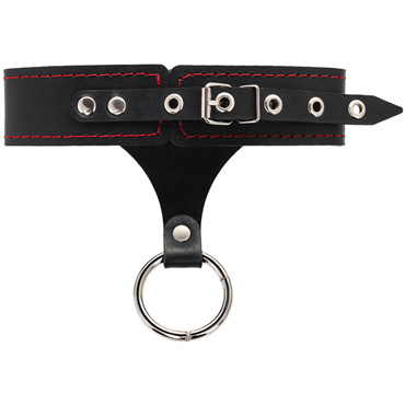 Pecado Ошейник с контрастной строчкой, черный, Из натуральной кожи и другие товары Pecado с фото