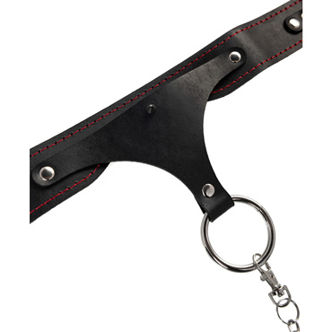 Pecado Ошейник с контрастной строчкой, черный - фото 7