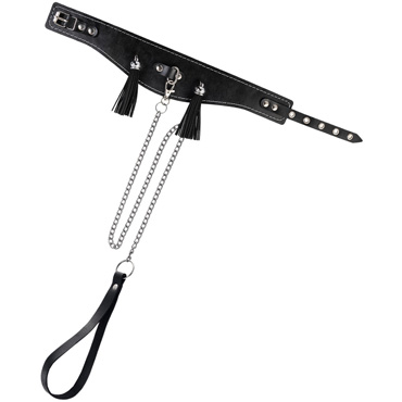 Pecado Ошейник высокий с кисточками, черный - фото, отзывы
