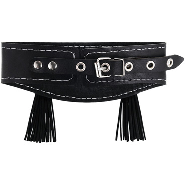 Pecado Ошейник высокий с кисточками, черный, Из натуральной кожи и другие товары Pecado с фото