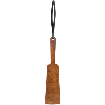 Pecado Паддл прямоугольный с мягкой подушечкой, черный - Из натуральной кожи и дерева - купить в секс шопе