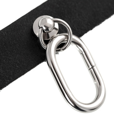 Pecado Чокер с овальным кольцом, черный - подробные фото в секс шопе Condom-Shop