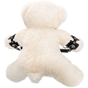 Pecado Бандажный набор "Медведь белый" (распорка, наручники), черный - фото, отзывы