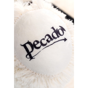 Pecado Бандажный набор "Медведь белый" (распорка, наручники), черный - Из натуральной кожи - купить в секс шопе