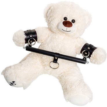 Pecado Бандажный набор "Медведь белый" (распорка, наручники), черный