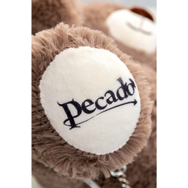 Pecado Бандажный набор "Медведь бурый" (оковы, наручники), белый - Из натуральной кожи - купить в секс шопе