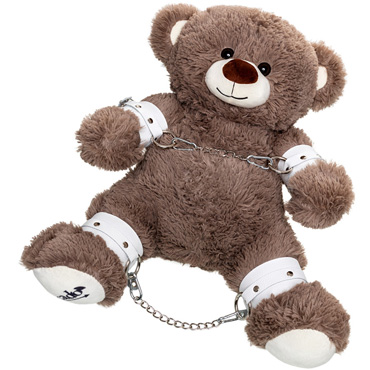 Pecado Бандажный набор "Медведь бурый" (оковы, наручники), белый