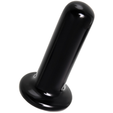 Sexus Glass Стеклянный мини-вибратор 10 см, черный - Прямой с закругленным кончиком - купить в секс шопе