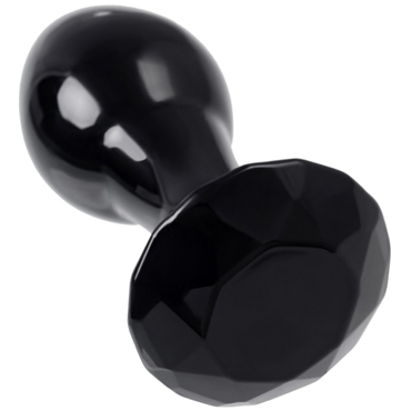 Sexus Glass Анальная втулка Бриллиант 8,5 см, черная - Классической формы - купить в секс шопе