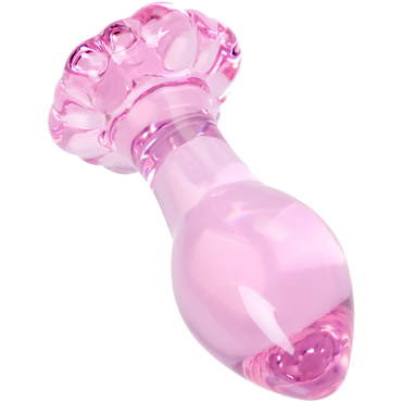 Sexus Glass Анальная втулка Цветок 8,3 см, розовая - фото, отзывы