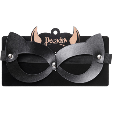 Pecado BDSM Маска с ушками кошки открытая, чёрная, Из натуральной кожи и другие товары Pecado с фото