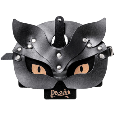 Pecado BDSM Маска кошки рельефная, чёрная, Из натуральной кожи и другие товары Pecado с фото