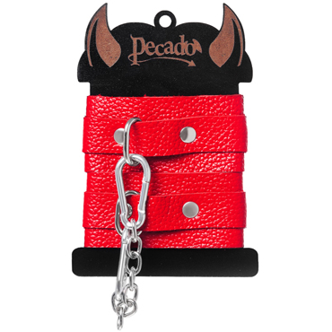 Новинка раздела Секс игрушки - Pecado BDSM Наручники-браслеты мини со скруглёнными углами, красные