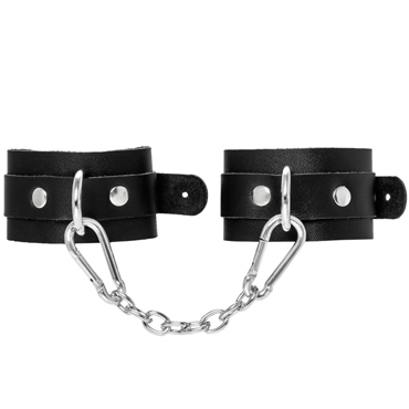Pecado BDSM Наручники-браслеты мини со скруглёнными углами, чёрные - фото, отзывы