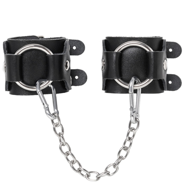 Pecado BDSM Наручники-браслеты с двумя ремешками, чёрные - фото, отзывы