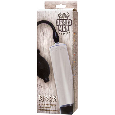 Sexus Men Erection Bjorn, прозрачно-черная - Механическая помпа с грушей - купить в секс шопе