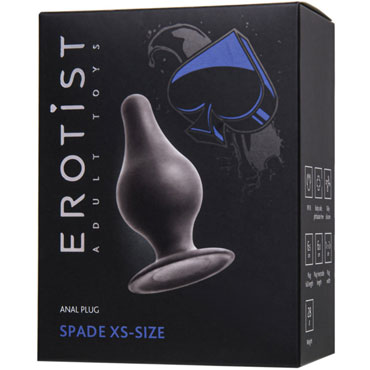 Erotist Spade XS, чёрная, Анальная втулка с наполнителем для экспериментов с температурой и другие товары Erotist с фото