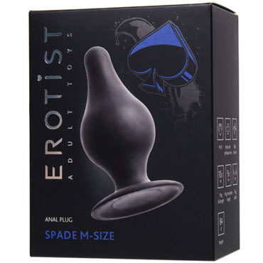 Erotist Spade M, чёрная, Анальная втулка с наполнителем для экспериментов с температурой и другие товары Erotist с фото