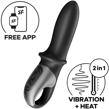 Satisfyer Hot Passion Connect App, черный, Анальный вибратор с нагревом и управлением через приложение