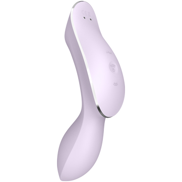 Satisfyer Curvy Trinity 2, сиреневый - Вакуум-волновой стимулятор клитора с вибрацией и вибратор точки G - купить в секс шопе